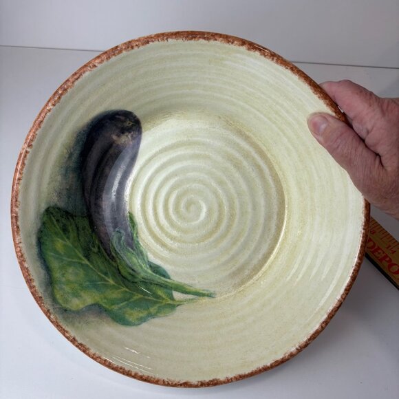 Williams-Sonoma Jardin Potager Eggplant Large Pasta Bowl 9.5” Made In Italy - Picture 2 of 6